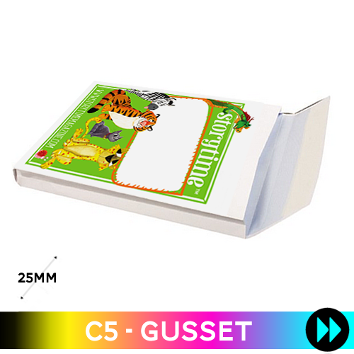 Gusset 162 x 229 x 25mm C5 - Printed Full Colour